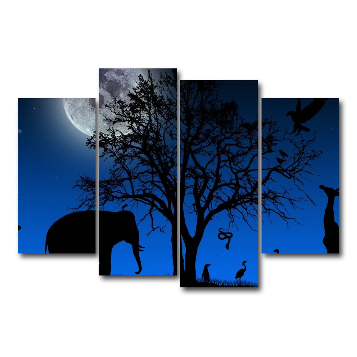 AUTO-MOCKUP WHITE | Nights in Africa Wall Art | 4 Piece | Gallery Wrapped | group=4_short