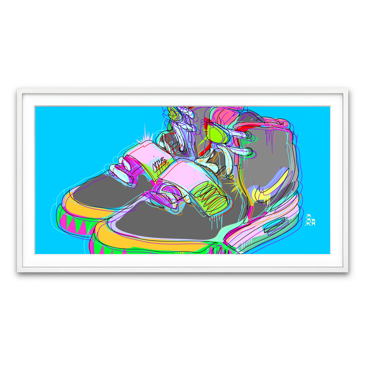 Framed Print 2x1 White