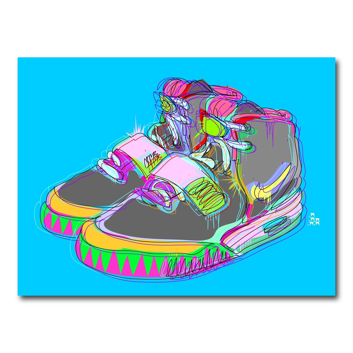 AUTO-MOCKUP WHITE | Nike Air Yeezy 2 | 1 Piece | Gallery Wrap Canvas | group=4x3