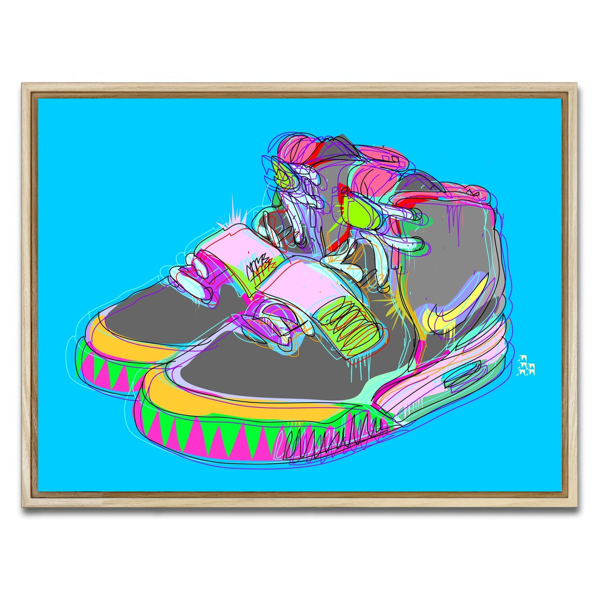 AUTO-MOCKUP WHITE | Nike Air Yeezy 2 | 1 Piece | Natural Framed Canvas | group=4x3