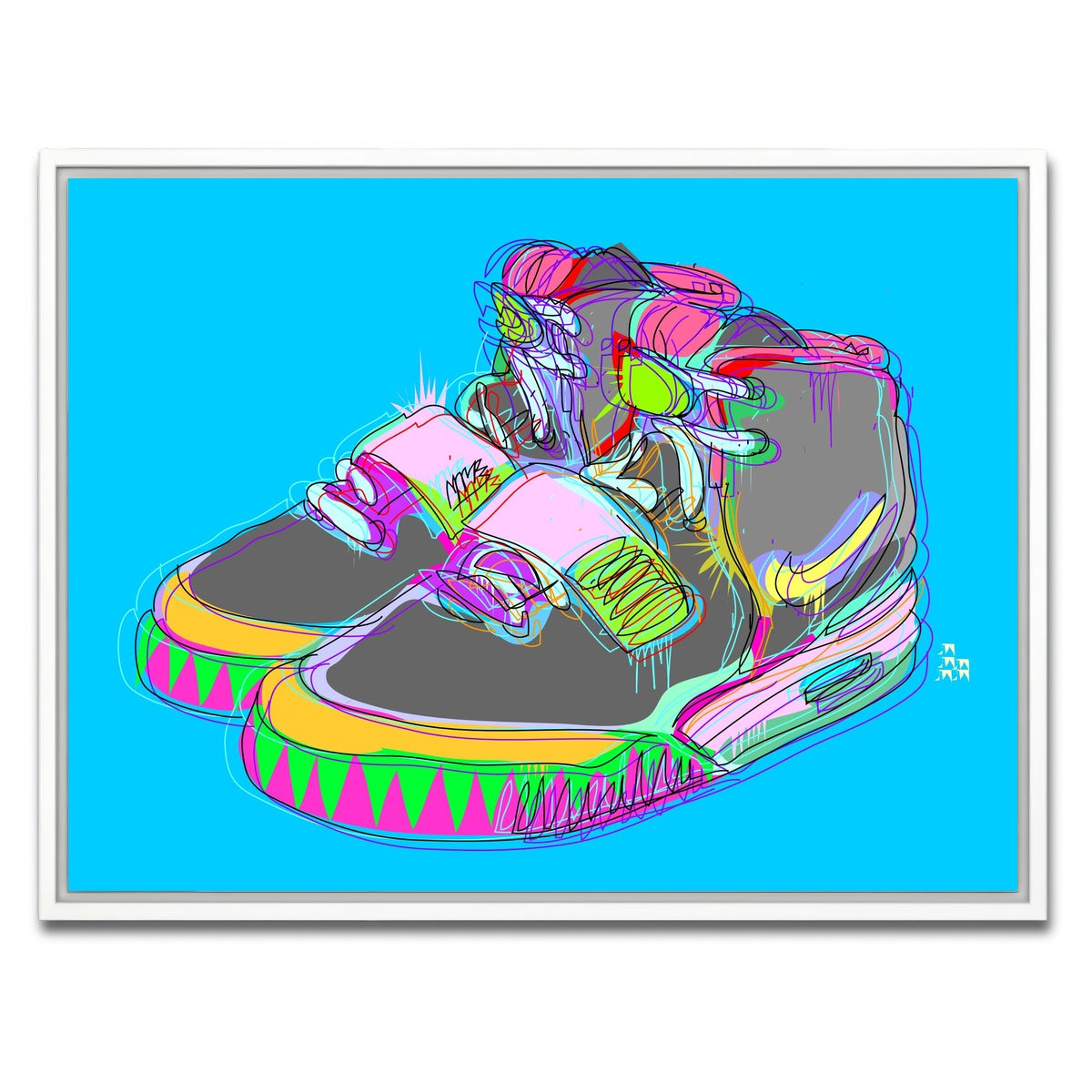 AUTO-MOCKUP WHITE | Nike Air Yeezy 2 | 1 Piece | White Framed Canvas | group=4x3