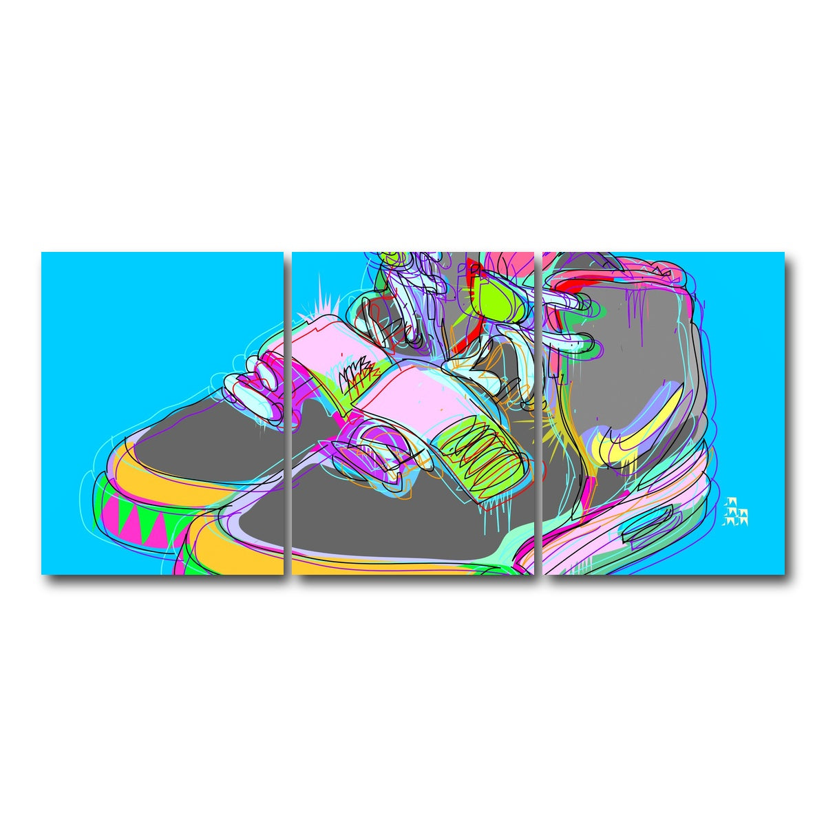 AUTO-MOCKUP WHITE | Nike Air Yeezy 2 | 3 Piece | Gallery Wrap Canvas | group=18x24