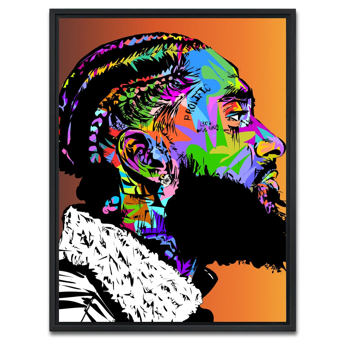 AUTO-MOCKUP WHITE | Nipsey Hustle Rip | 1 Piece | Black Framed Canvas | group=3x4
