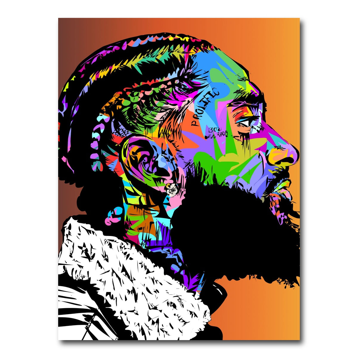 AUTO-MOCKUP WHITE | Nipsey Hustle Rip | 1 Piece | Gallery Wrap Canvas | group=3x4