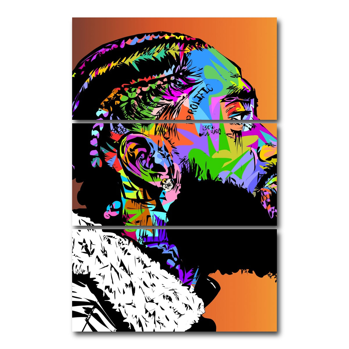 AUTO-MOCKUP WHITE | Nipsey Hustle Rip | 3 Piece | Gallery Wrap Canvas | group=12x24_stacked