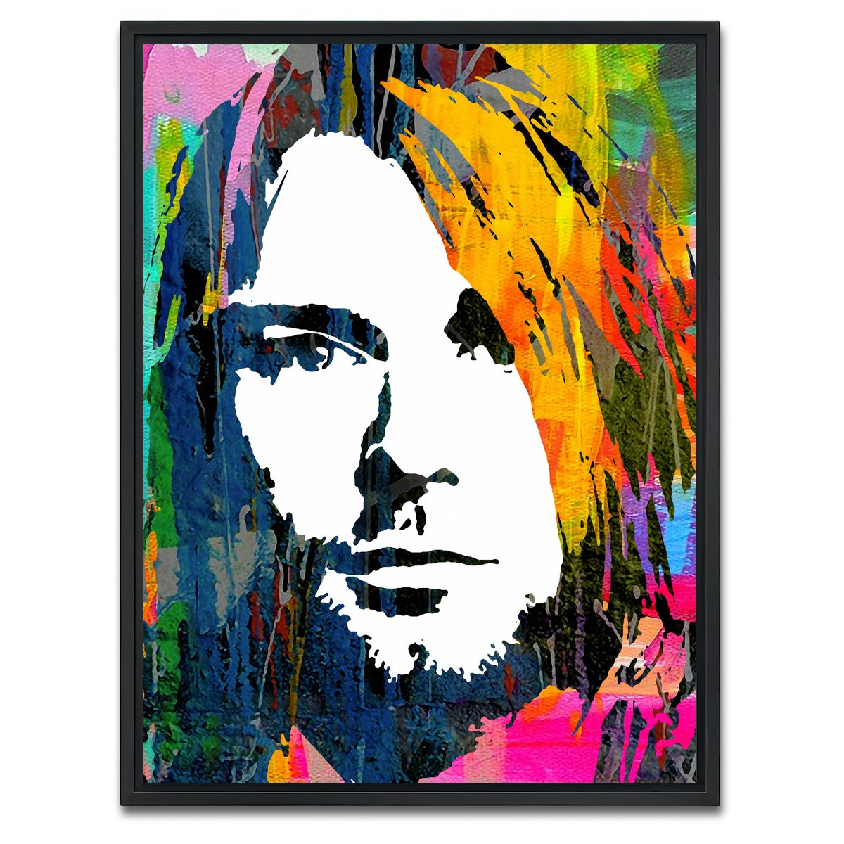 AUTO-MOCKUP WHITE | Nirvana Cobain | 1 Piece | Black Framed Canvas | group=3x4