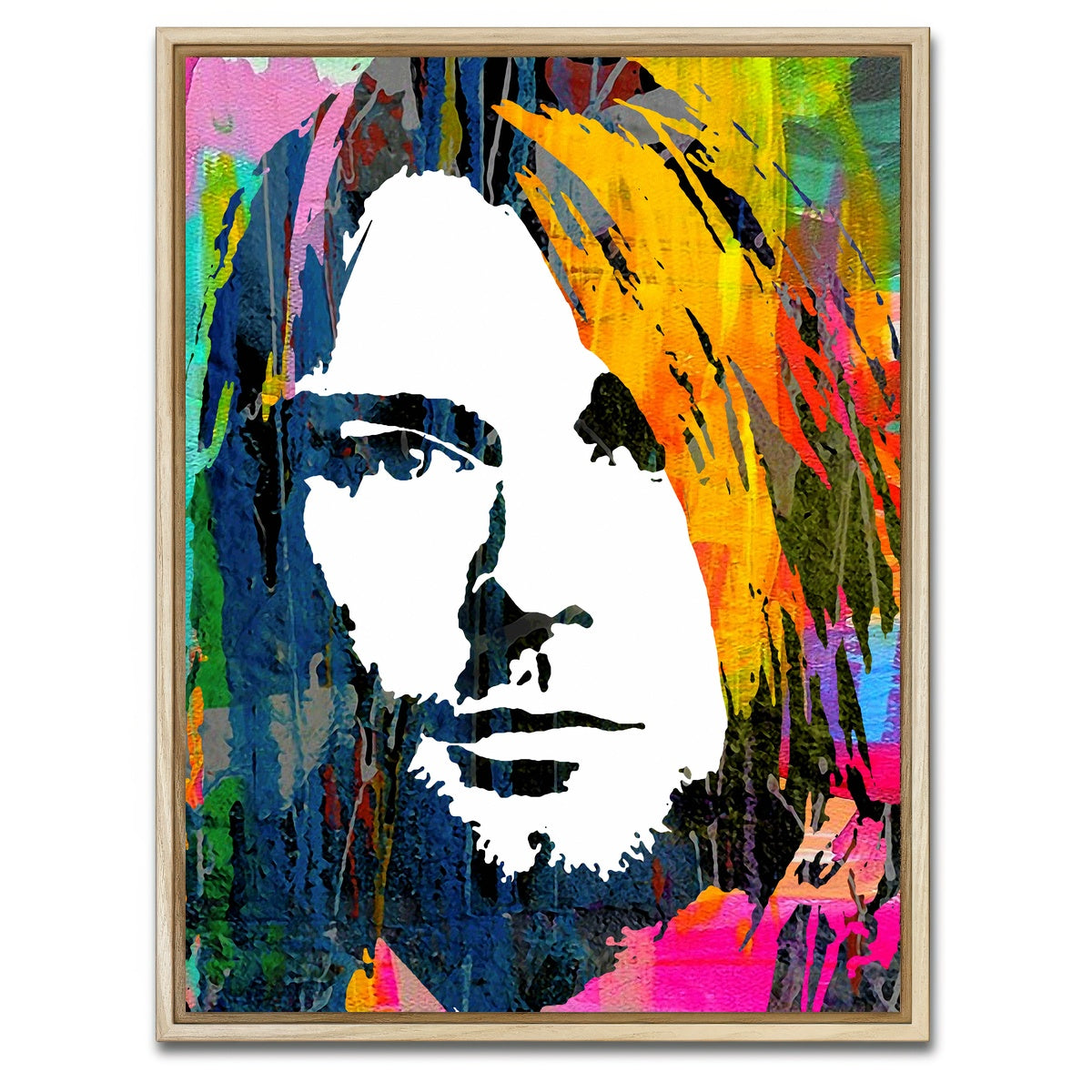 AUTO-MOCKUP WHITE | Nirvana Cobain | 1 Piece | Natural Framed Canvas | group=3x4