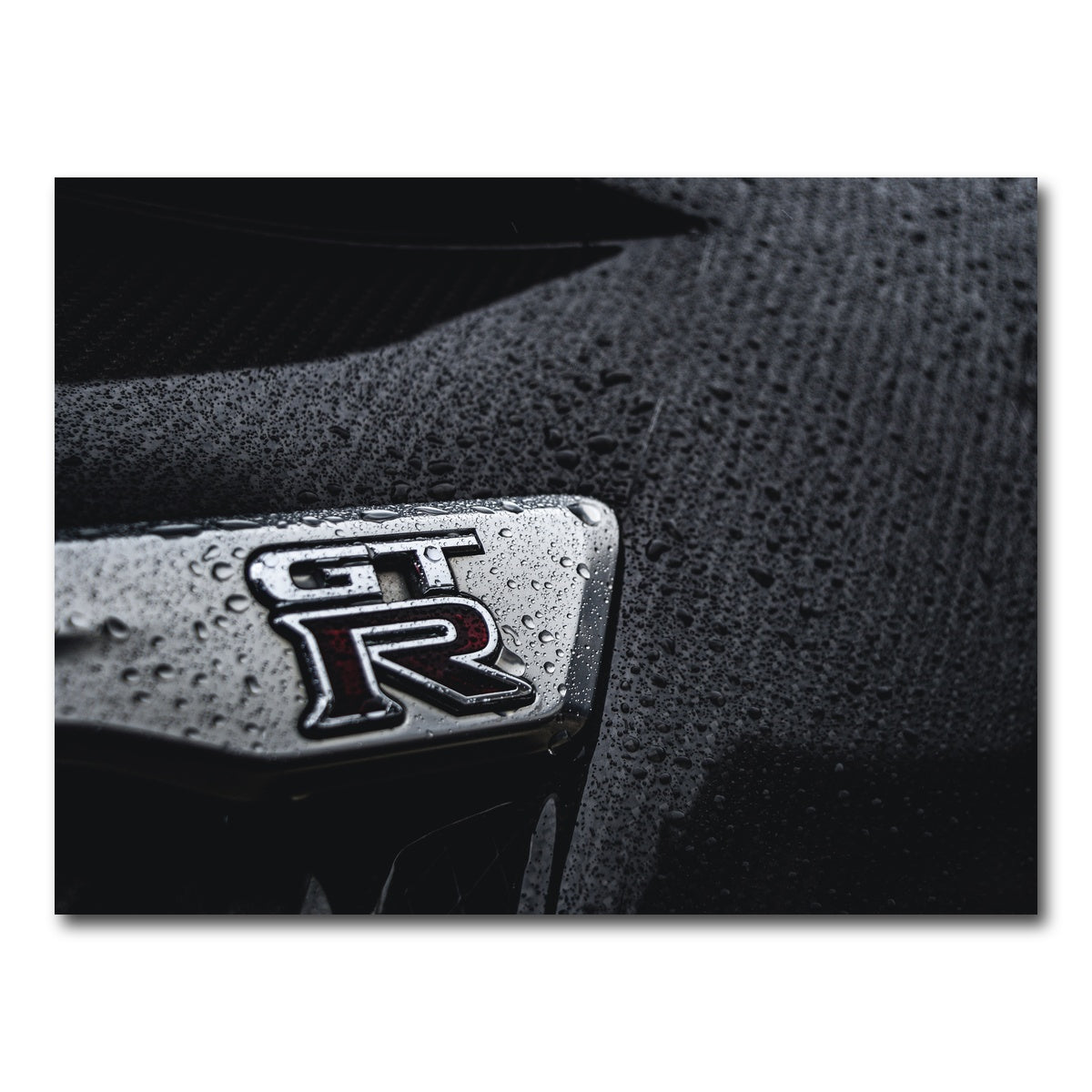 AUTO-MOCKUP WHITE | Nissan GTR Rain Drops | 1 Piece | Gallery Wrap Canvas | group=4x3