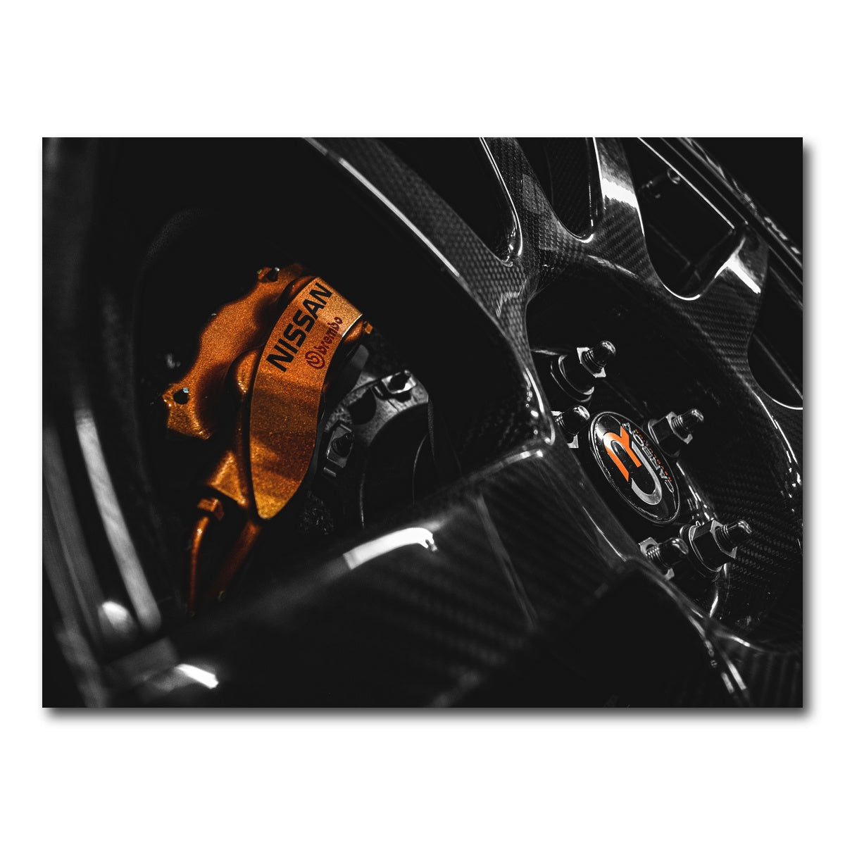 AUTO-MOCKUP WHITE | Nissan GTR Wheel | 1 Piece | Gallery Wrap Canvas | group=4x3