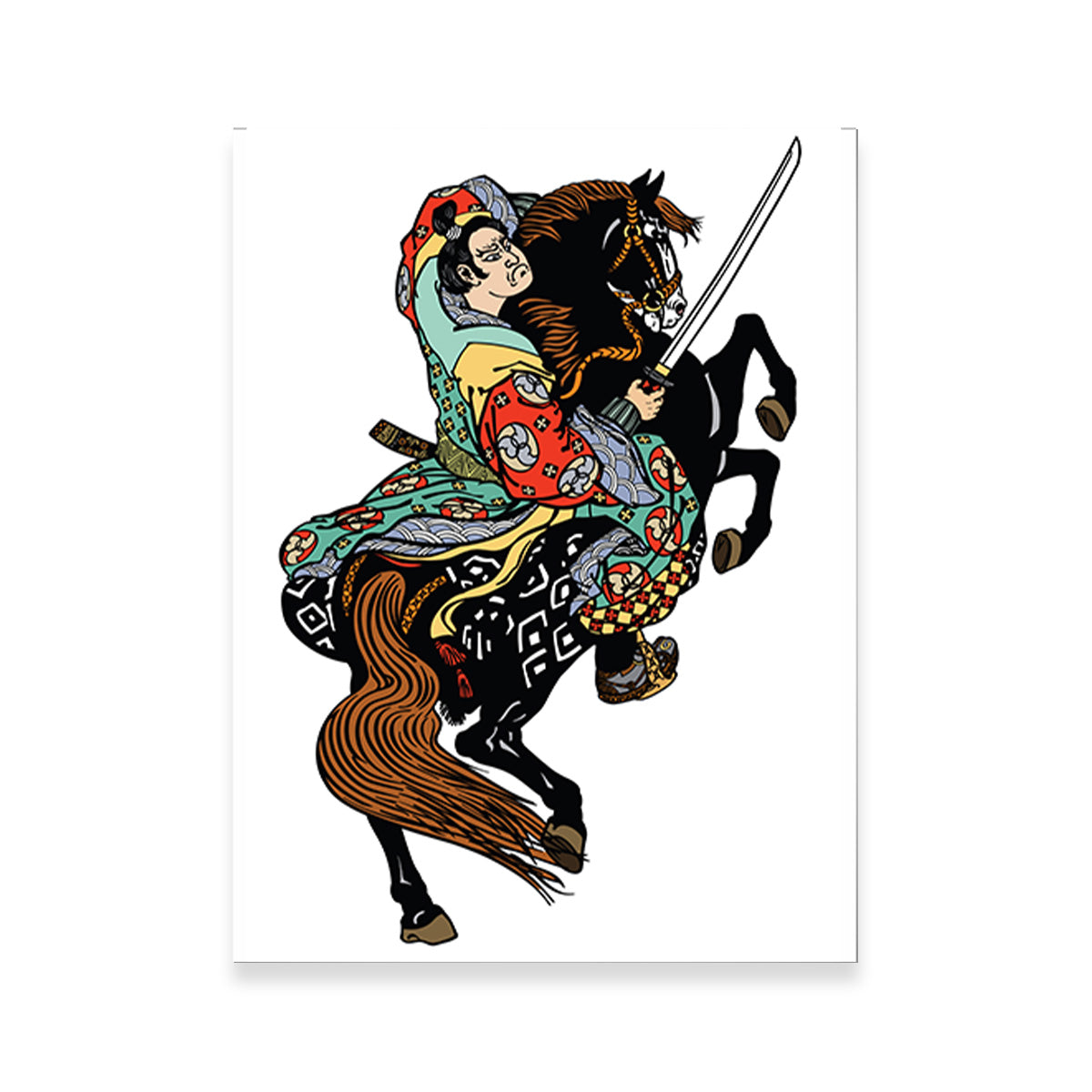 Noble Samurai Horseman Wall Art