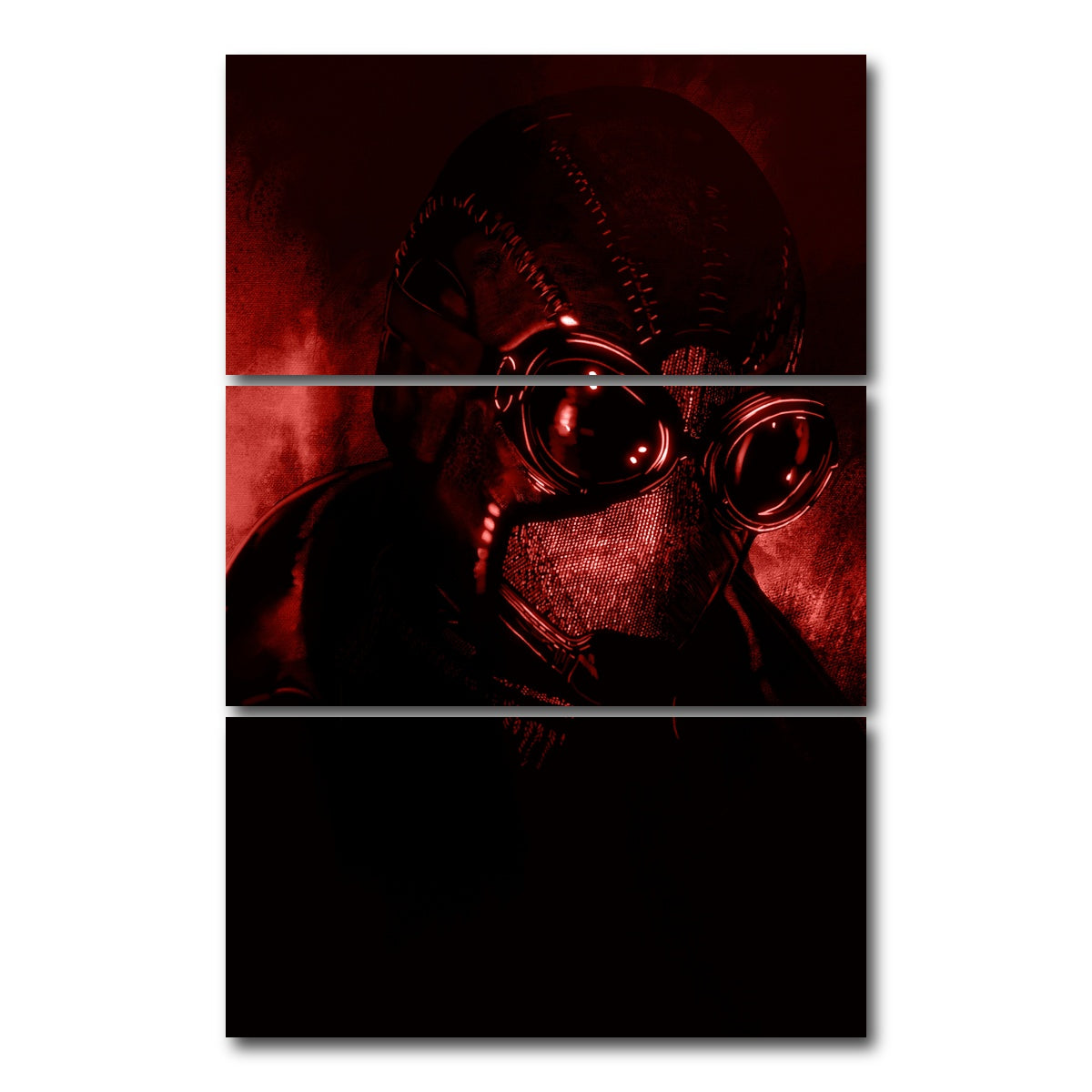 AUTO-MOCKUP WHITE | Noir In Red | 3 Piece | Gallery Wrap Canvas | group=12x24_stacked