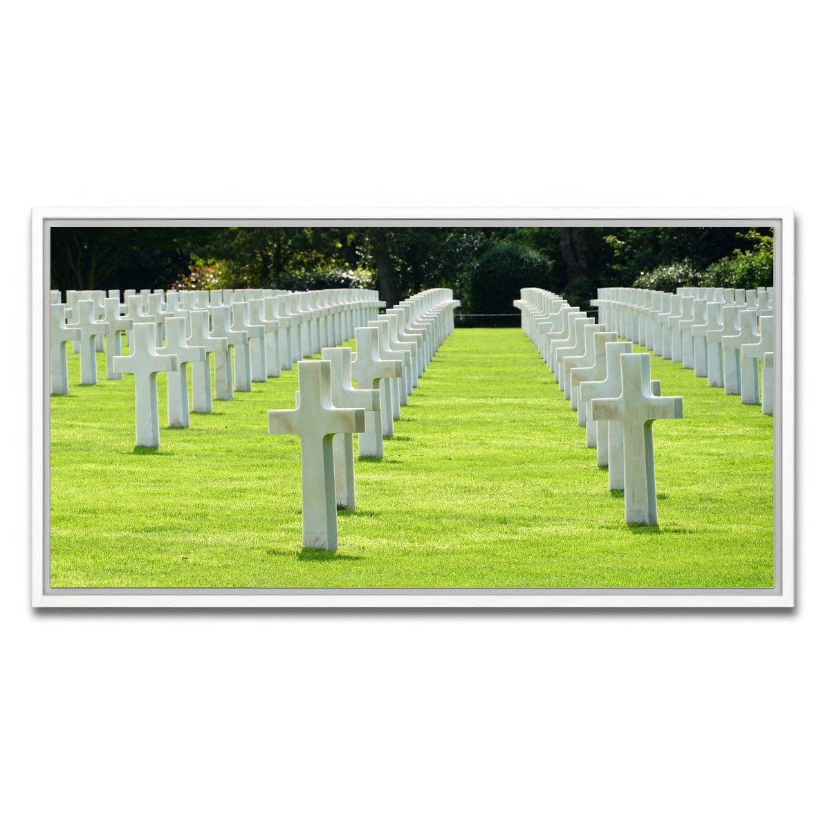 AUTO-MOCKUP WHITE | Normandy American Military Cemetery | 1 Piece | White Framed Canvas | group=2x1