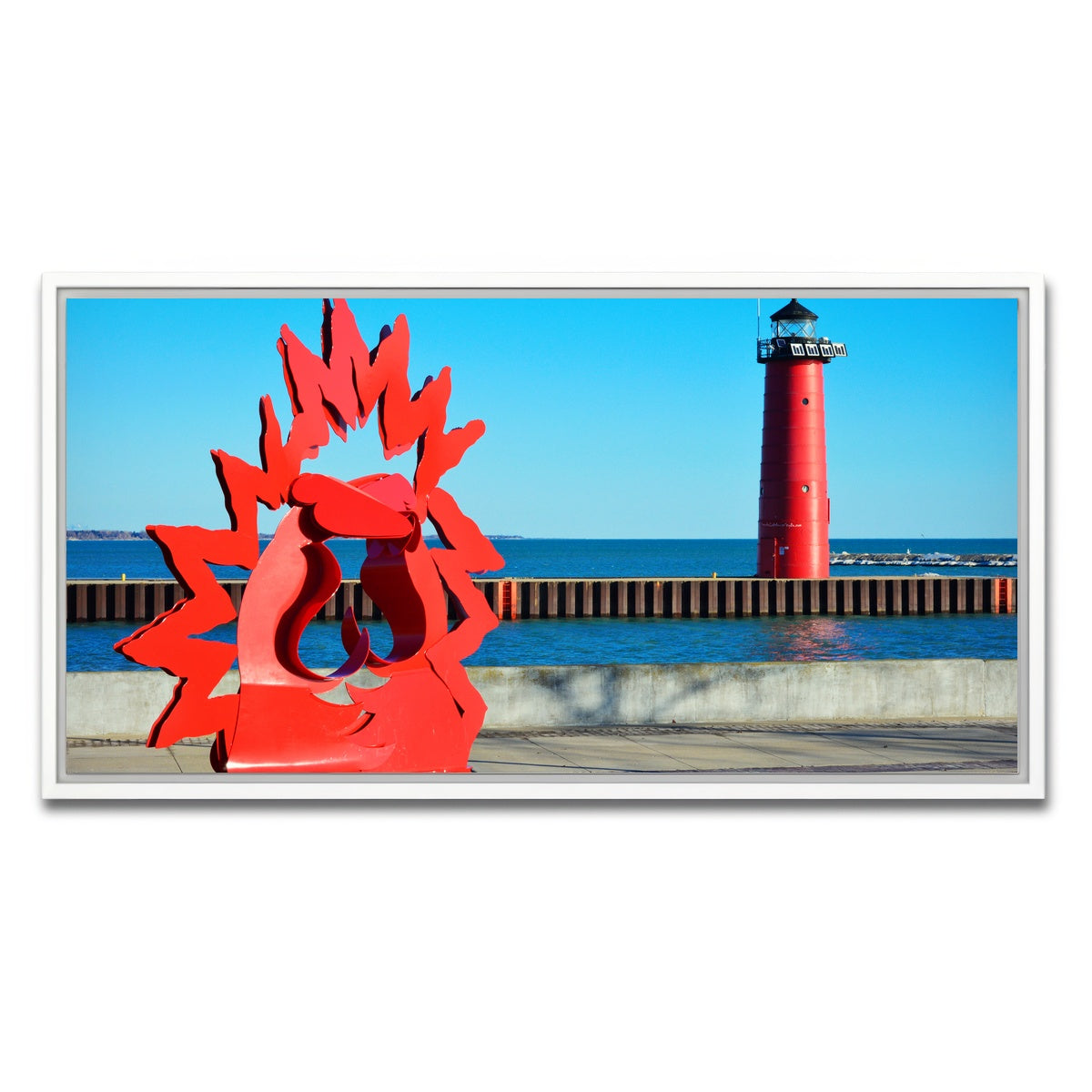 AUTO-MOCKUP WHITE | North Pier Lighthouse | 1 Piece | White Framed Canvas | group=2x1