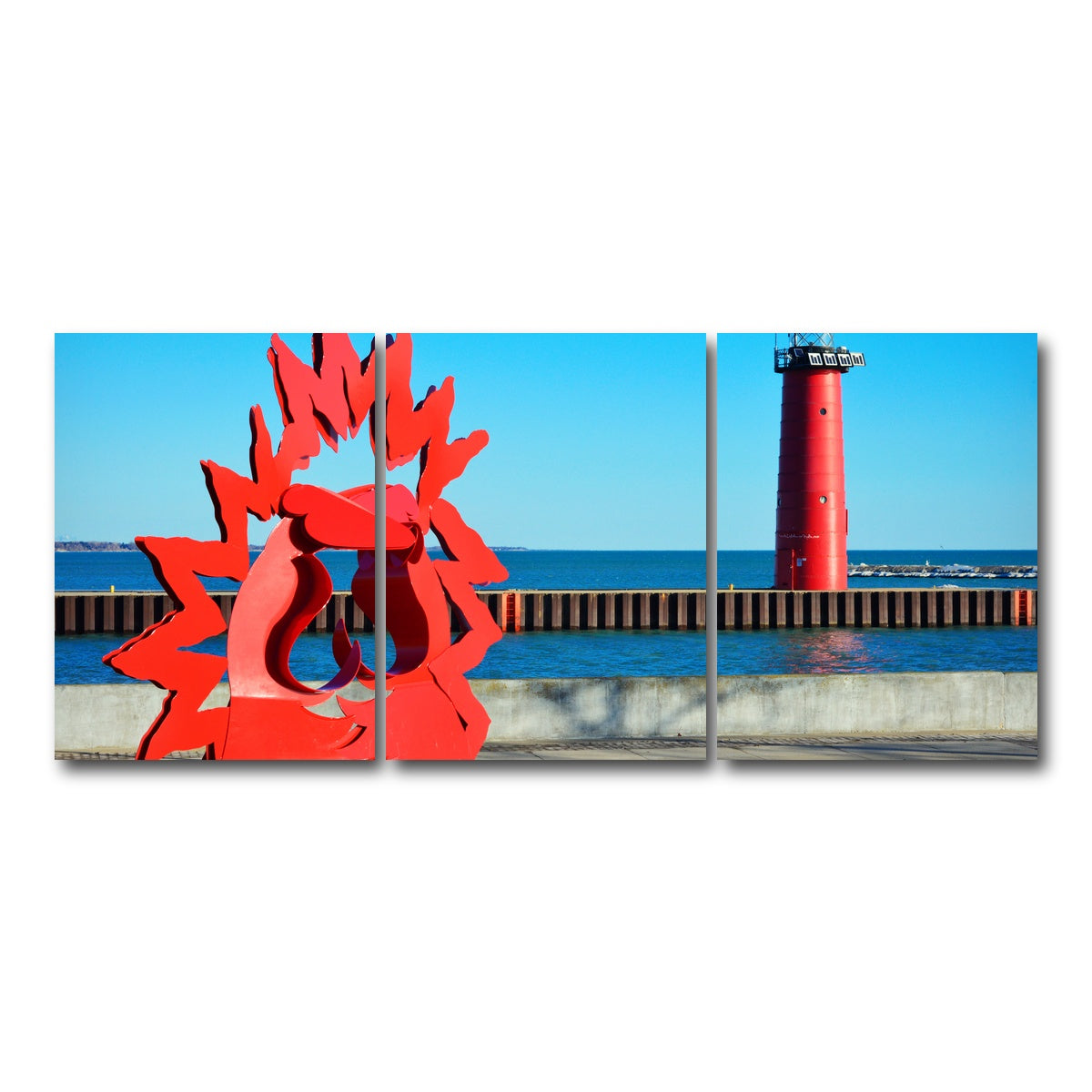AUTO-MOCKUP WHITE | North Pier Lighthouse | 3 Piece | Gallery Wrap Canvas | group=18x24
