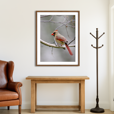 AUTO-MOCKUP ROOM | Northern Cardinal Female Wall Art