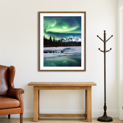 AUTO-MOCKUP ROOM | Northern Lights Landscape Wall Art