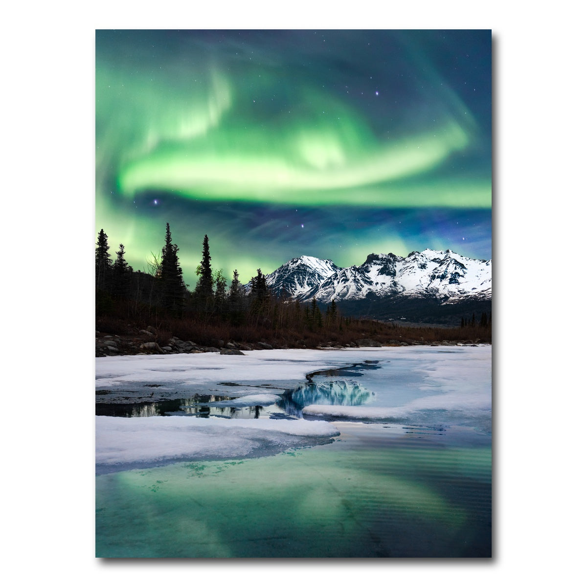 AUTO-MOCKUP WHITE | Northern Lights Landscape | 1 Piece | Gallery Wrap Canvas | group=3x4