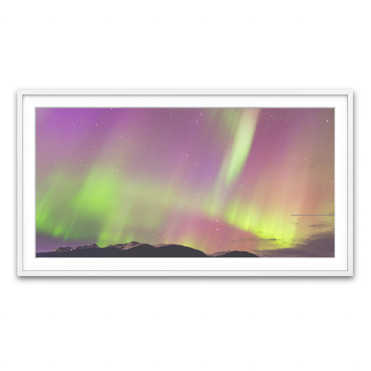 Framed Print 2x1 White