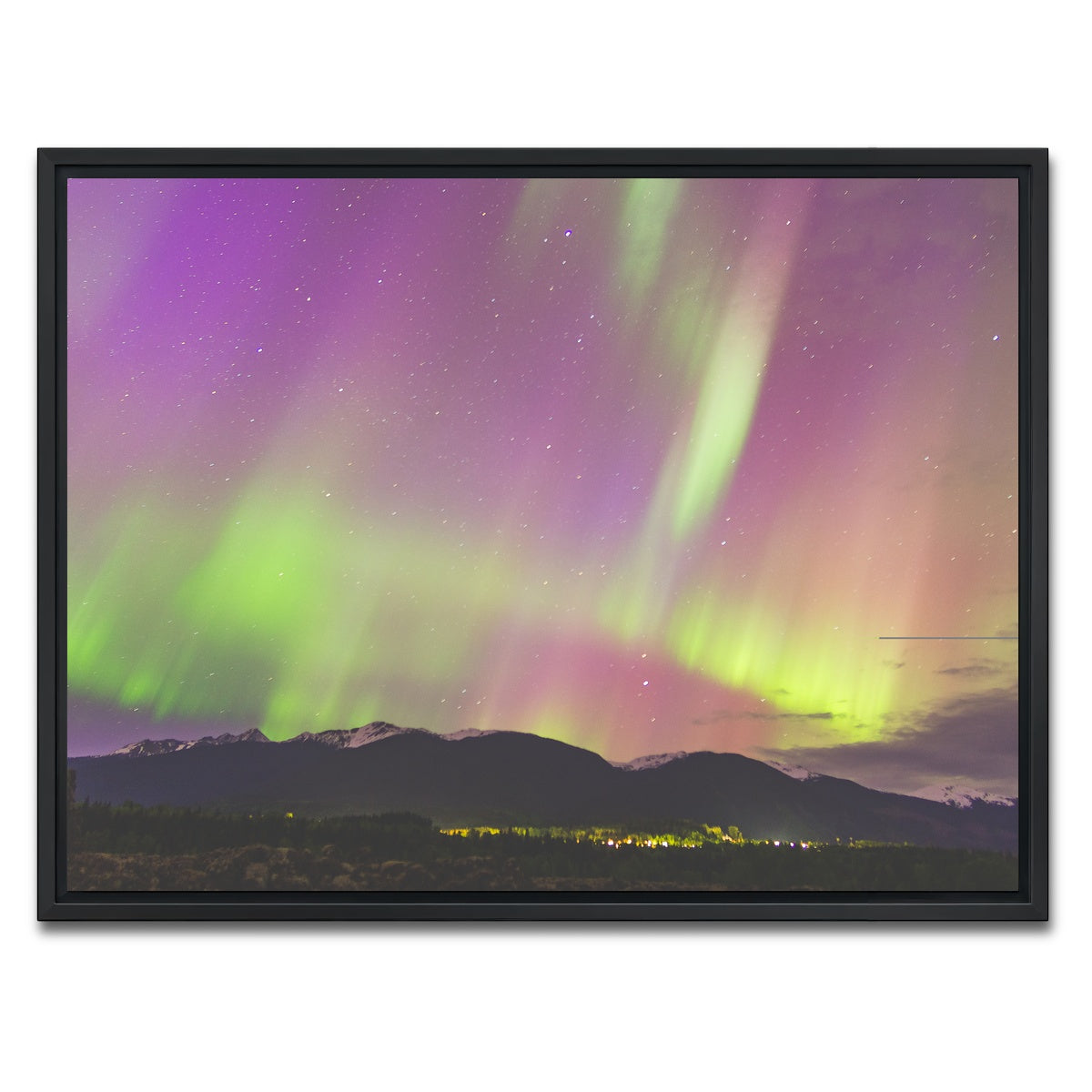 AUTO-MOCKUP WHITE | Northern Lights Purple | 1 Piece | Black Framed Canvas | group=4x3