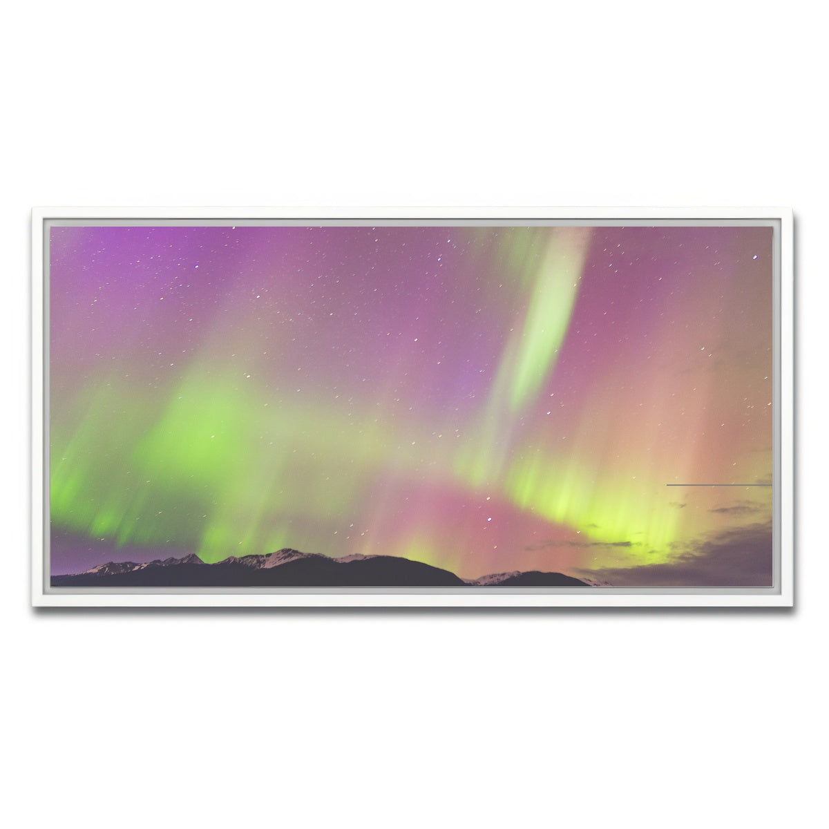AUTO-MOCKUP WHITE | Northern Lights Purple | 1 Piece | White Framed Canvas | group=2x1