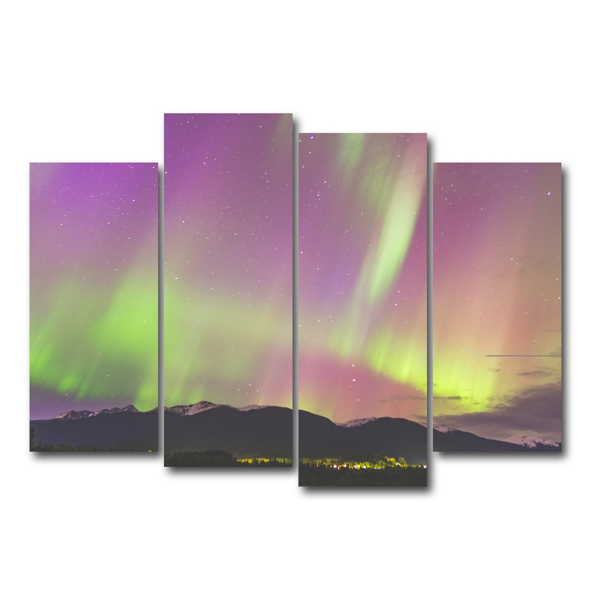 AUTO-MOCKUP WHITE | Northern Lights Purple | 4 Piece | Gallery Wrap Canvas | group=4_normal