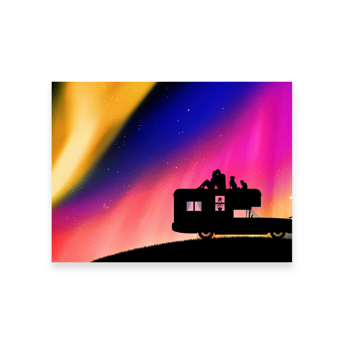 Northern lights Camping Wall Art
