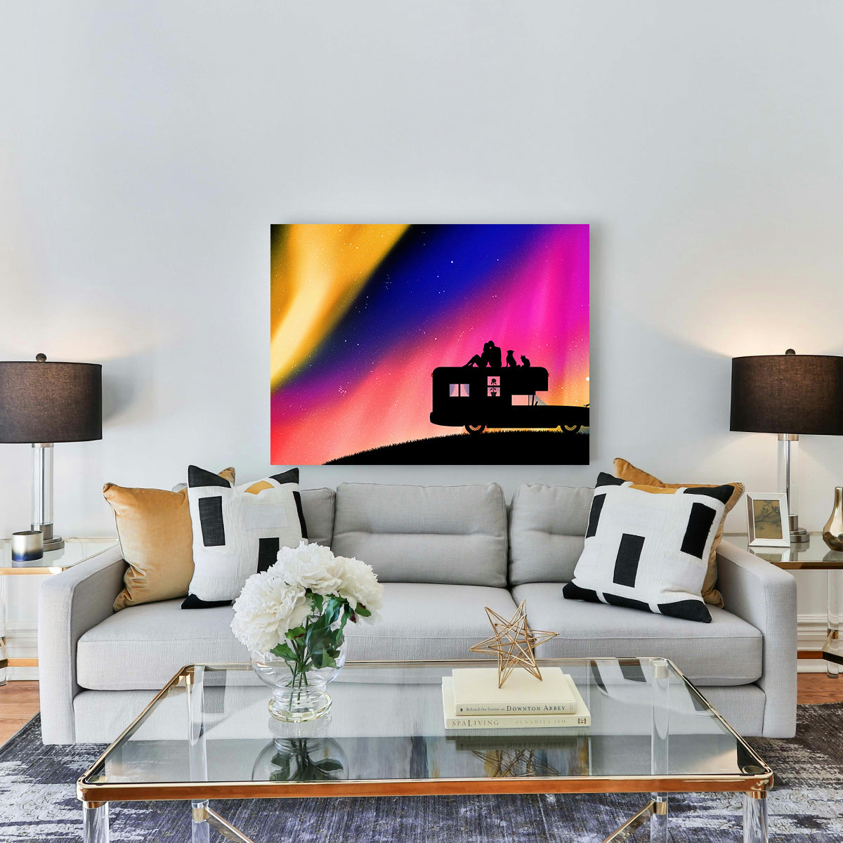 Northern lights Camping Wall Art