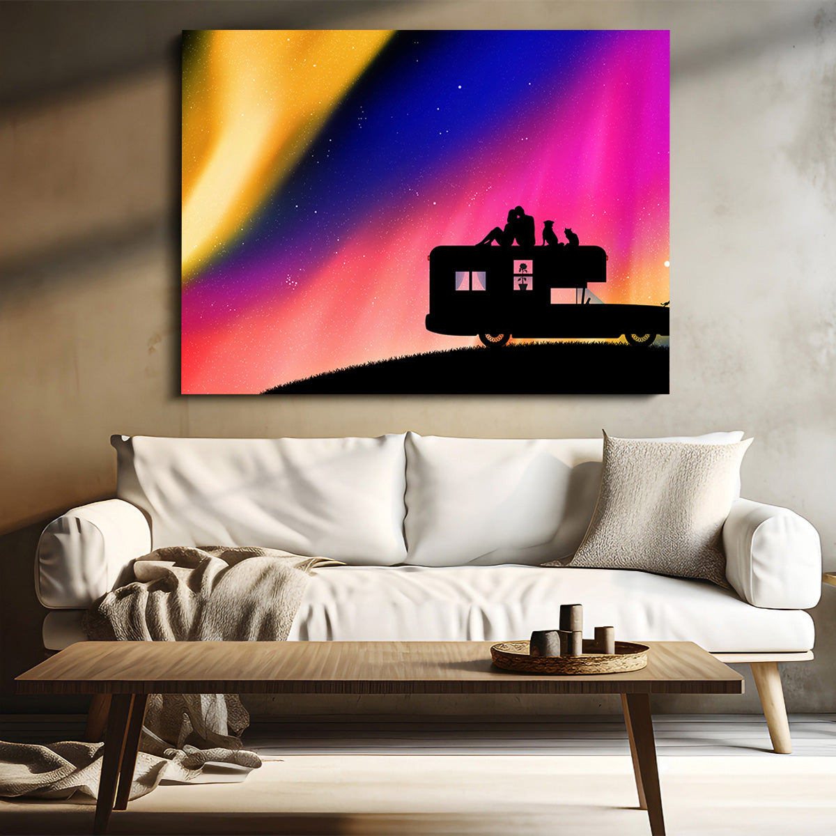 Northern lights Camping Wall Art