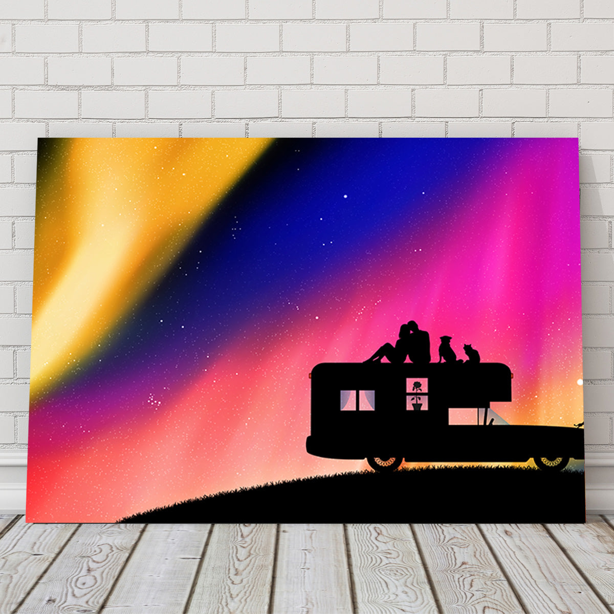 Northern lights Camping Wall Art