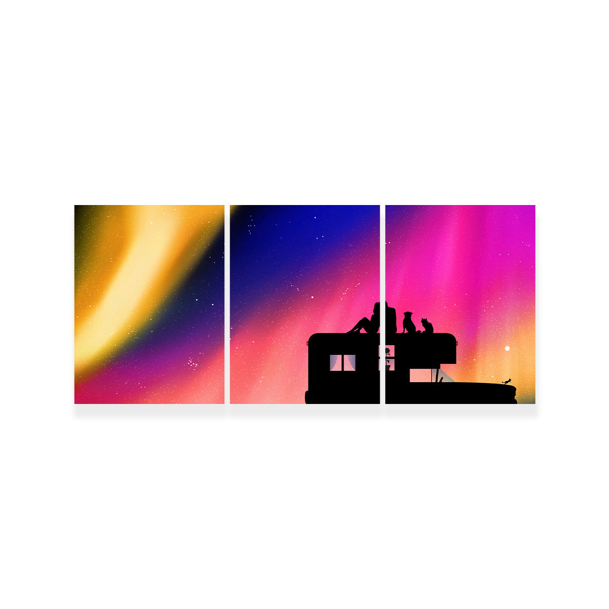 Northern lights Camping Wall Art