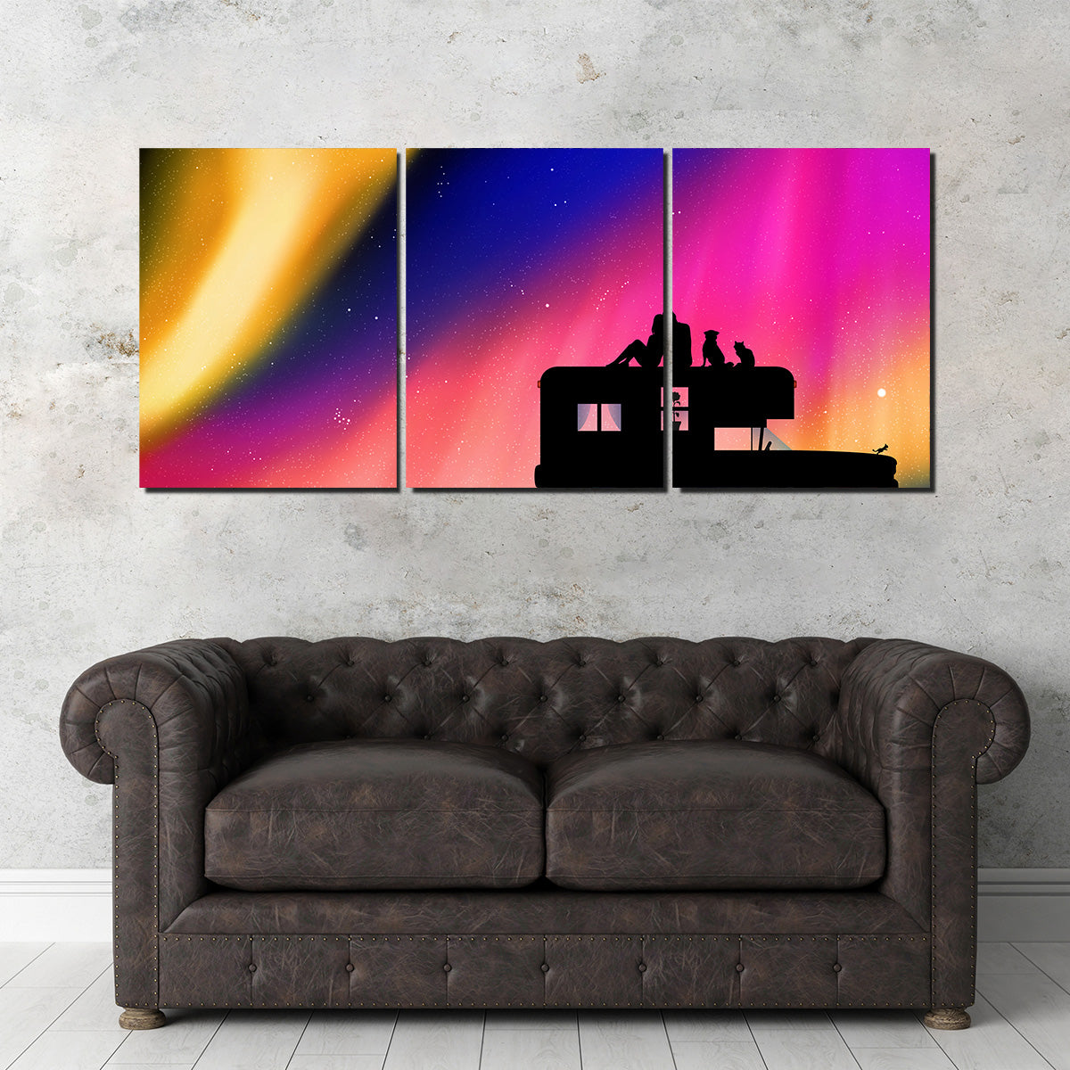 Northern lights Camping Wall Art