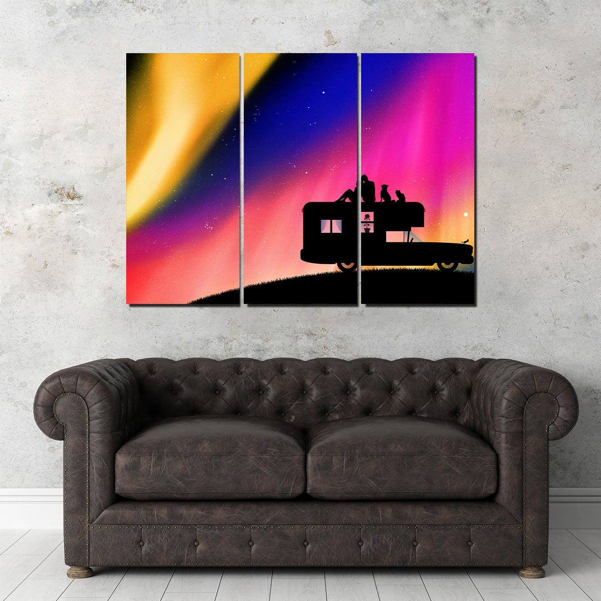 Northern lights Camping Wall Art