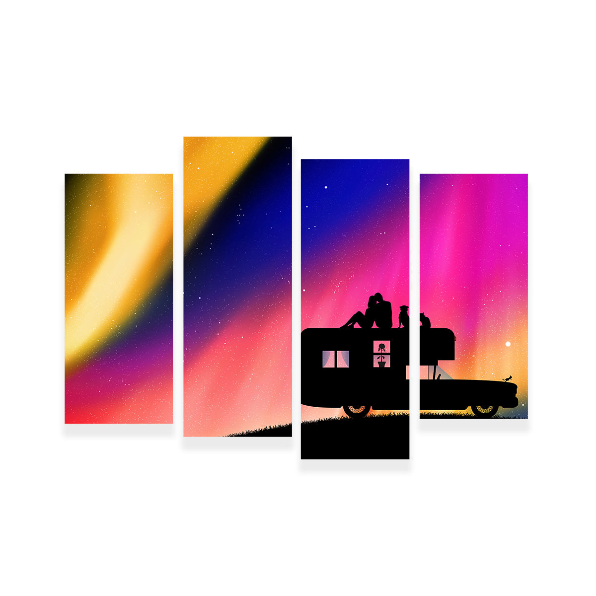 Northern lights Camping Wall Art