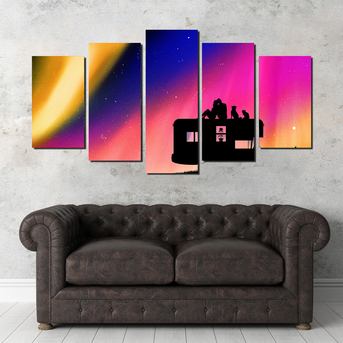 Northern lights Camping Wall Art