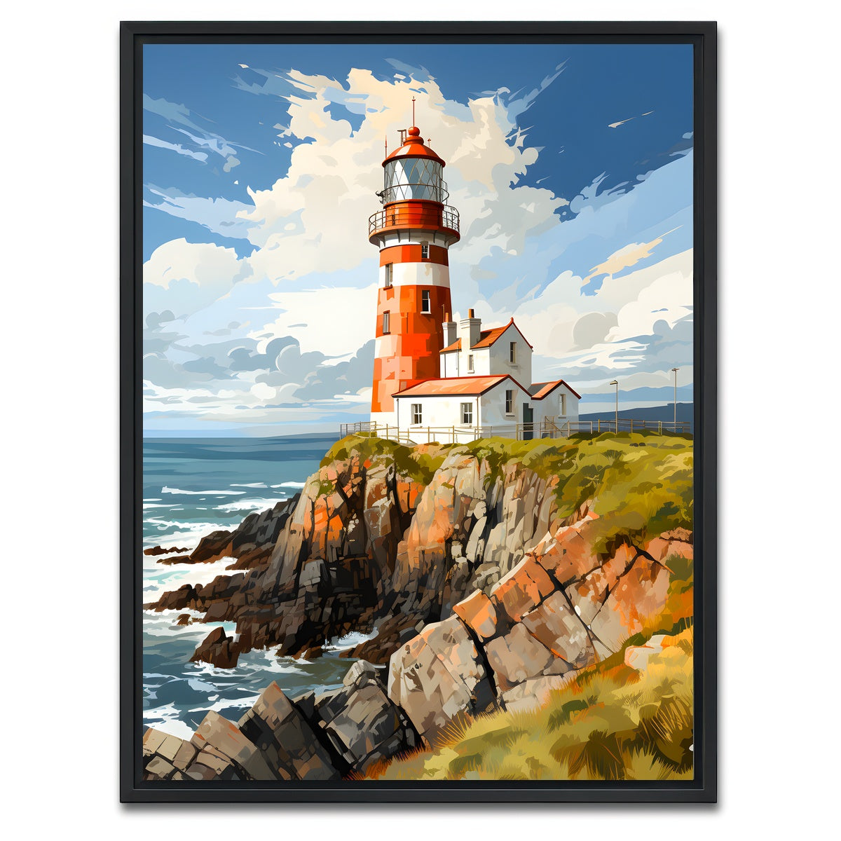 AUTO-MOCKUP WHITE | Norway - Tranoy Lighthouse | 1 Piece | Black Framed Canvas | group=3x4