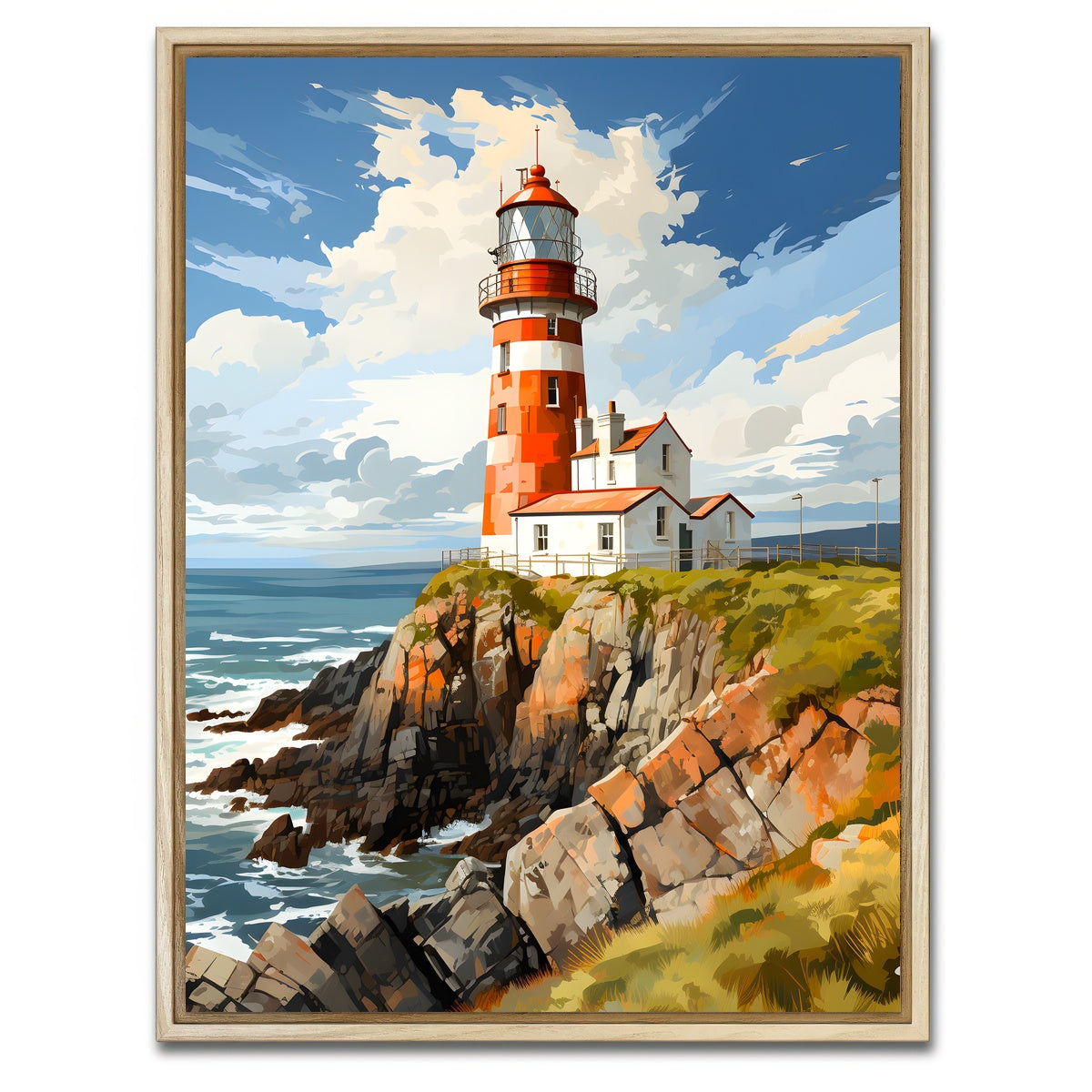 AUTO-MOCKUP WHITE | Norway - Tranoy Lighthouse | 1 Piece | Natural Framed Canvas | group=3x4