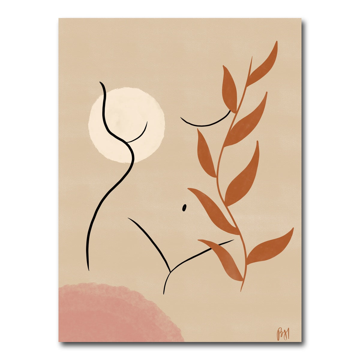 AUTO-MOCKUP WHITE | Nude Earthy Tones | 1 Piece | Gallery Wrap Canvas | group=3x4