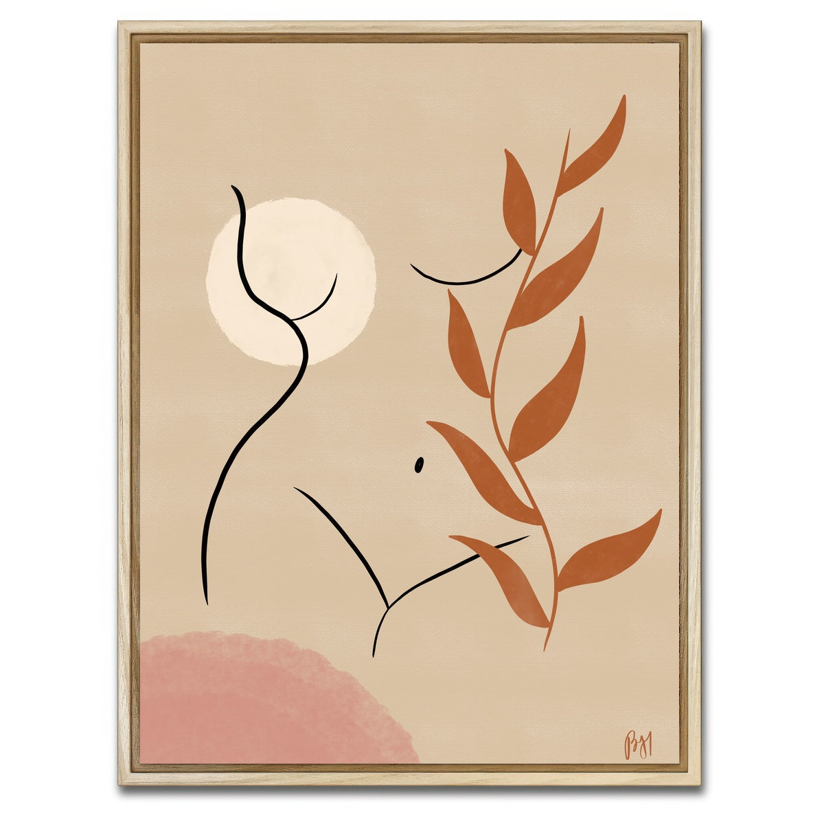 AUTO-MOCKUP WHITE | Nude Earthy Tones | 1 Piece | Natural Framed Canvas | group=3x4