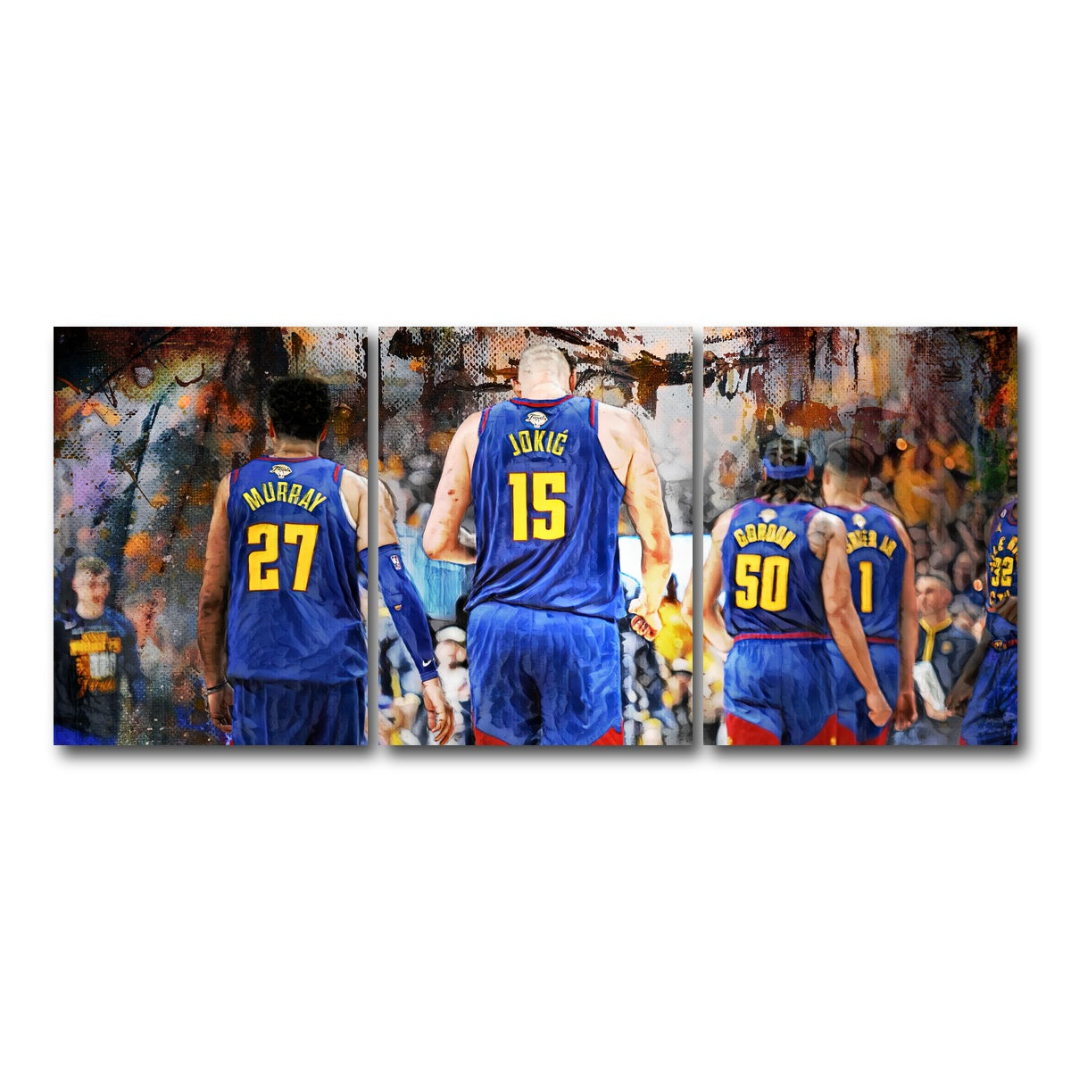 AUTO-MOCKUP WHITE | Nuggets Core Four | 3 Piece | Gallery Wrap Canvas | group=18x24