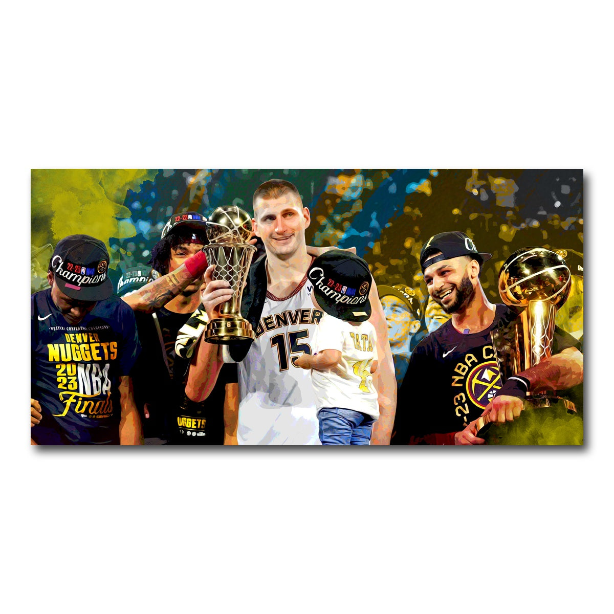 AUTO-MOCKUP WHITE | Nuggets Finals Champs | 1 Piece | Gallery Wrap Canvas | group=2x1