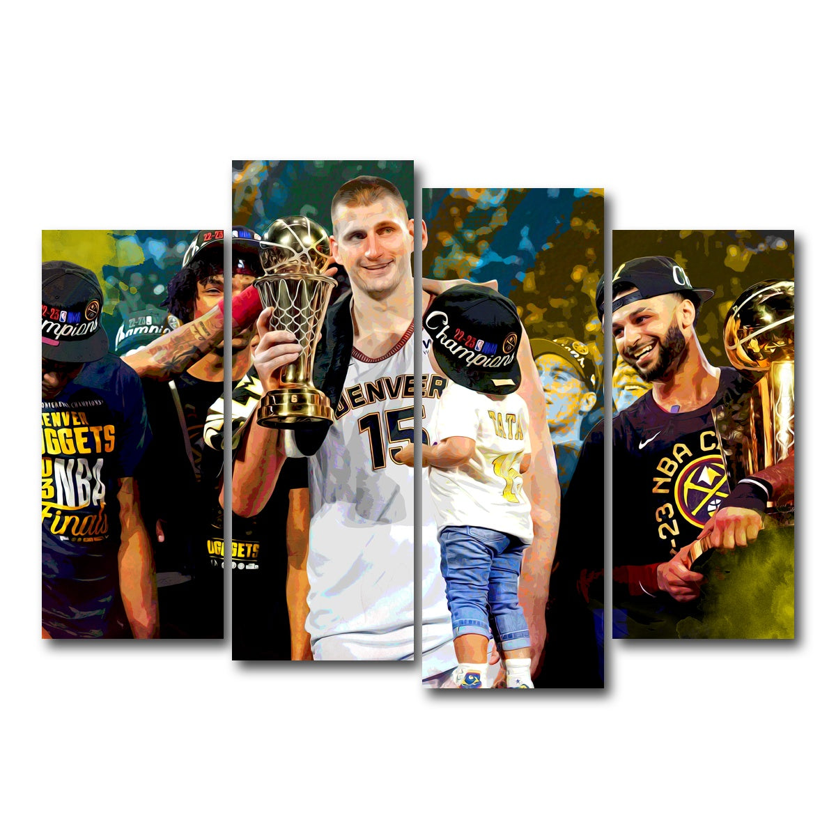 AUTO-MOCKUP WHITE | Nuggets Finals Champs | 4 Piece | Gallery Wrap Canvas | group=4_normal