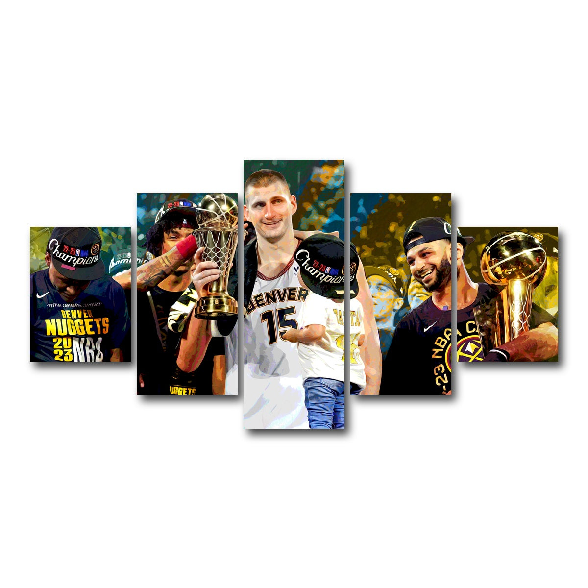 AUTO-MOCKUP WHITE | Nuggets Finals Champs | 5 Piece | Gallery Wrap Canvas | group=5_short