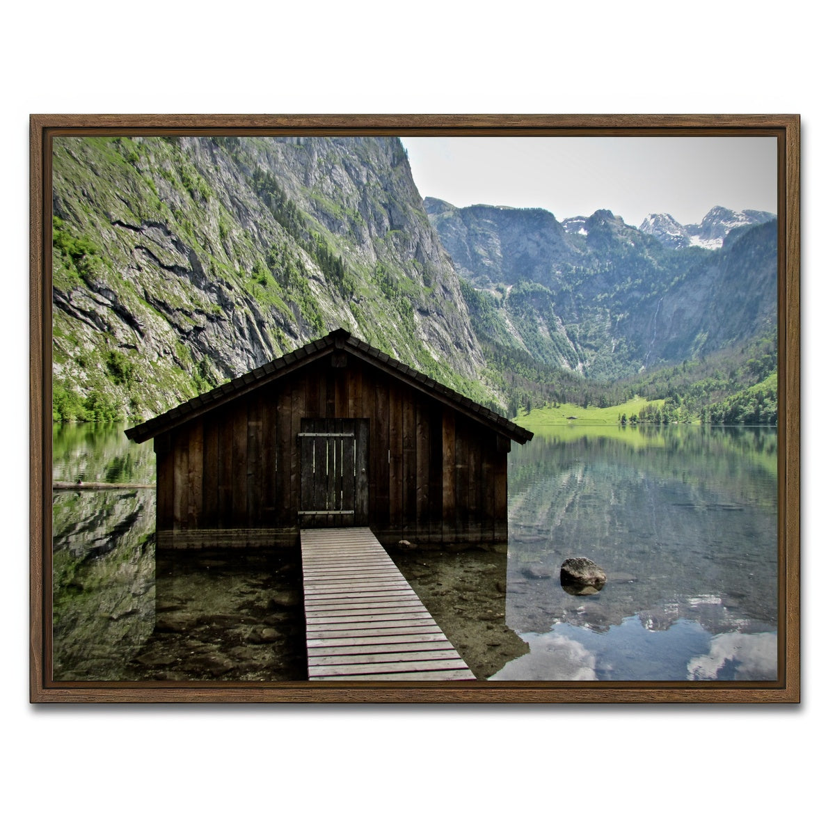 AUTO-MOCKUP WHITE | Obersee Bavaria | 1 Piece | Walnut Framed Canvas | group=4x3