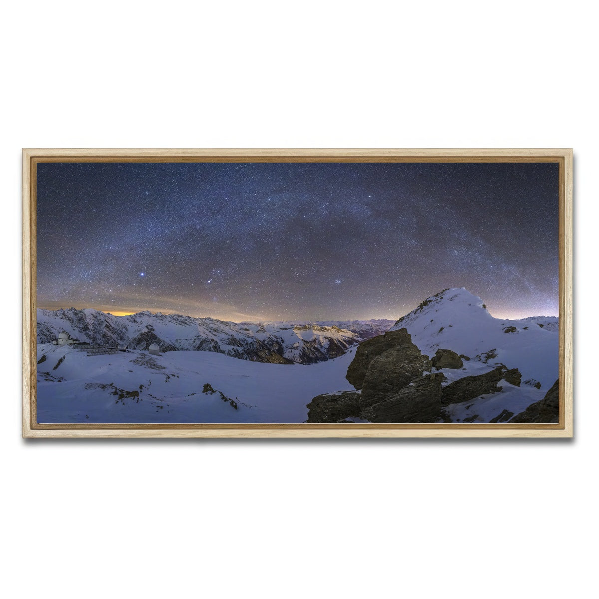 AUTO-MOCKUP WHITE | Observatory of Saint-Veran | 1 Piece | Natural Framed Canvas | group=2x1