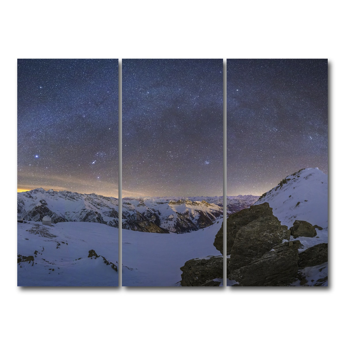 AUTO-MOCKUP WHITE | Observatory of Saint-Veran | 3 Piece | Gallery Wrap Canvas | group=8x18
