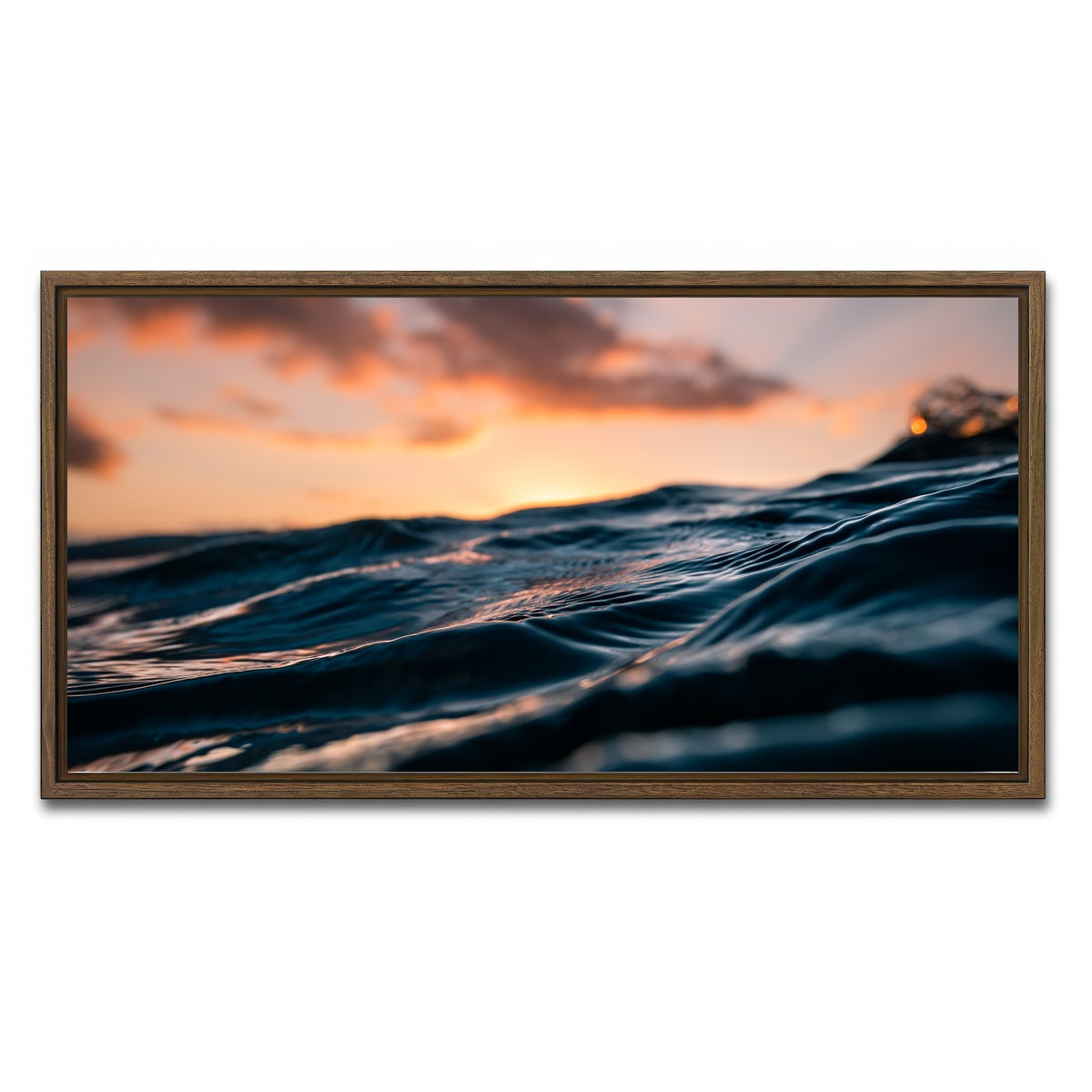 AUTO-MOCKUP WHITE | Ocean Flow | 1 Piece | Walnut Framed Canvas | group=2x1