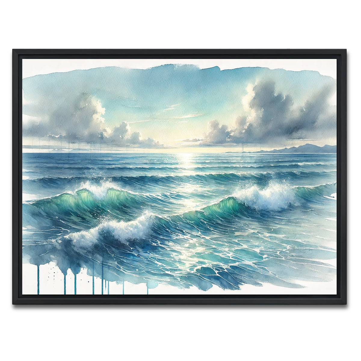 AUTO-MOCKUP WHITE | Ocean Horizon | 1 Piece | Black Framed Canvas | group=4x3