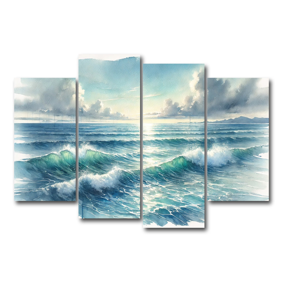 AUTO-MOCKUP WHITE | Ocean Horizon | 4 Piece | Gallery Wrap Canvas | group=4_short