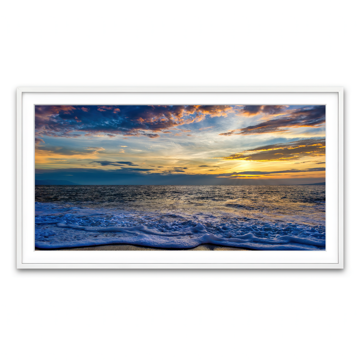 Framed Print 2x1 White