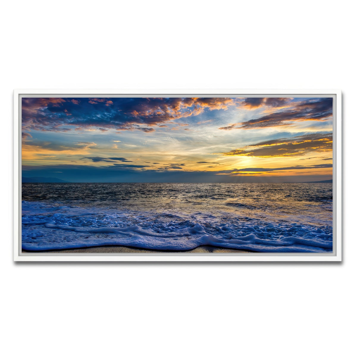 AUTO-MOCKUP WHITE | Ocean Landscape | 1 Piece | White Framed Canvas | group=2x1